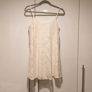 White lace mini dress